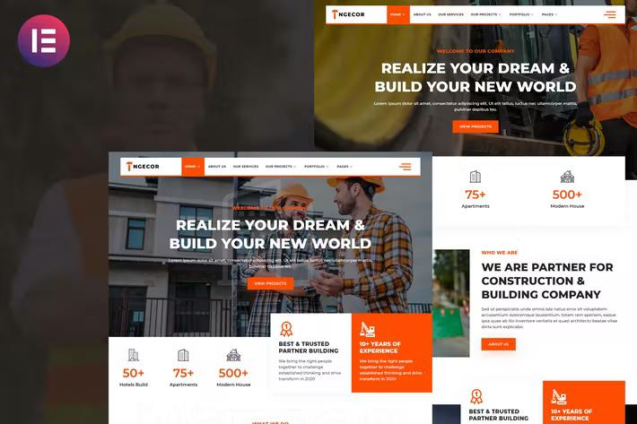 NGECOR – CONSTRUCTION & BUILDING COMPANY ELEMENTOR TEMPLATE KIT